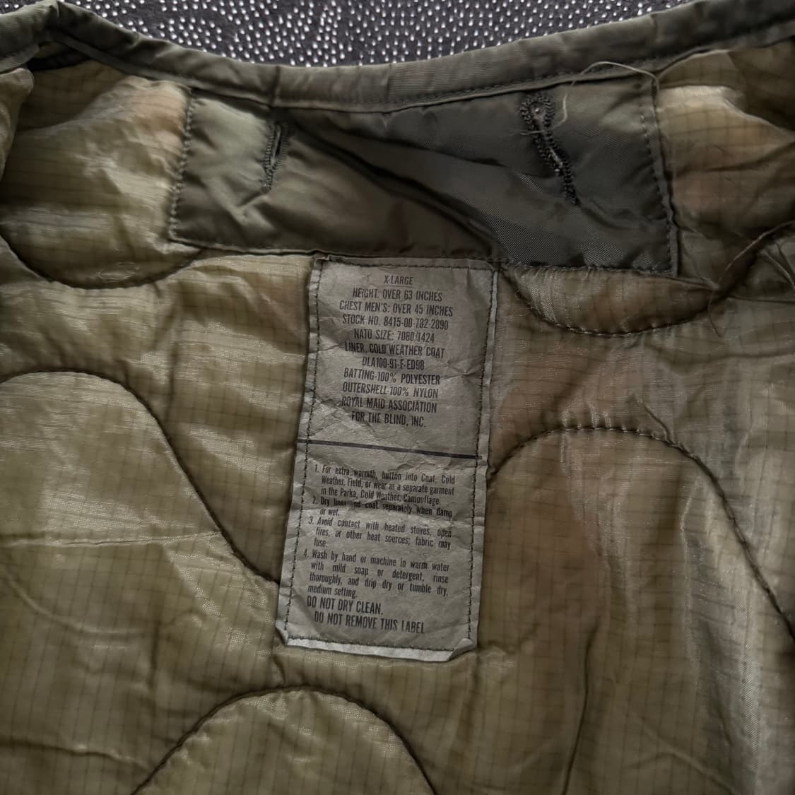 [military] 밀리터리 OG 미군 내피 - xl.2 상품이미지7