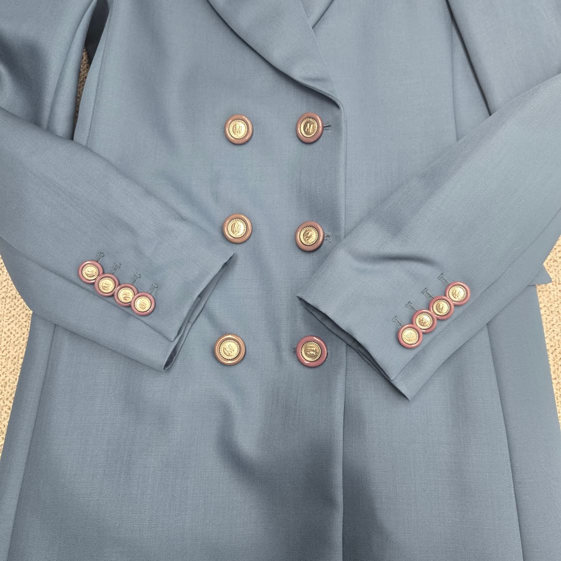 0828 미샤 모헤어 블랜딩더블 버튼 롱 코트 블루 55 상품이미지4