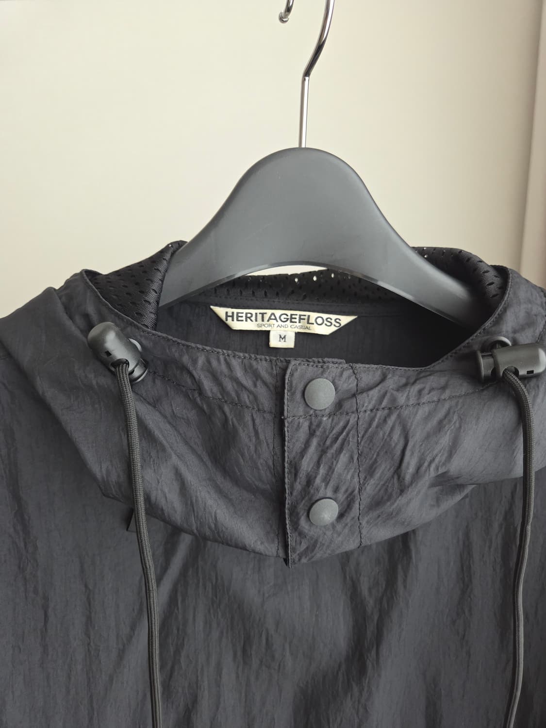 헤리티지플로스 heritagefloss 후드 바람막이 블랙 M 상품이미지4