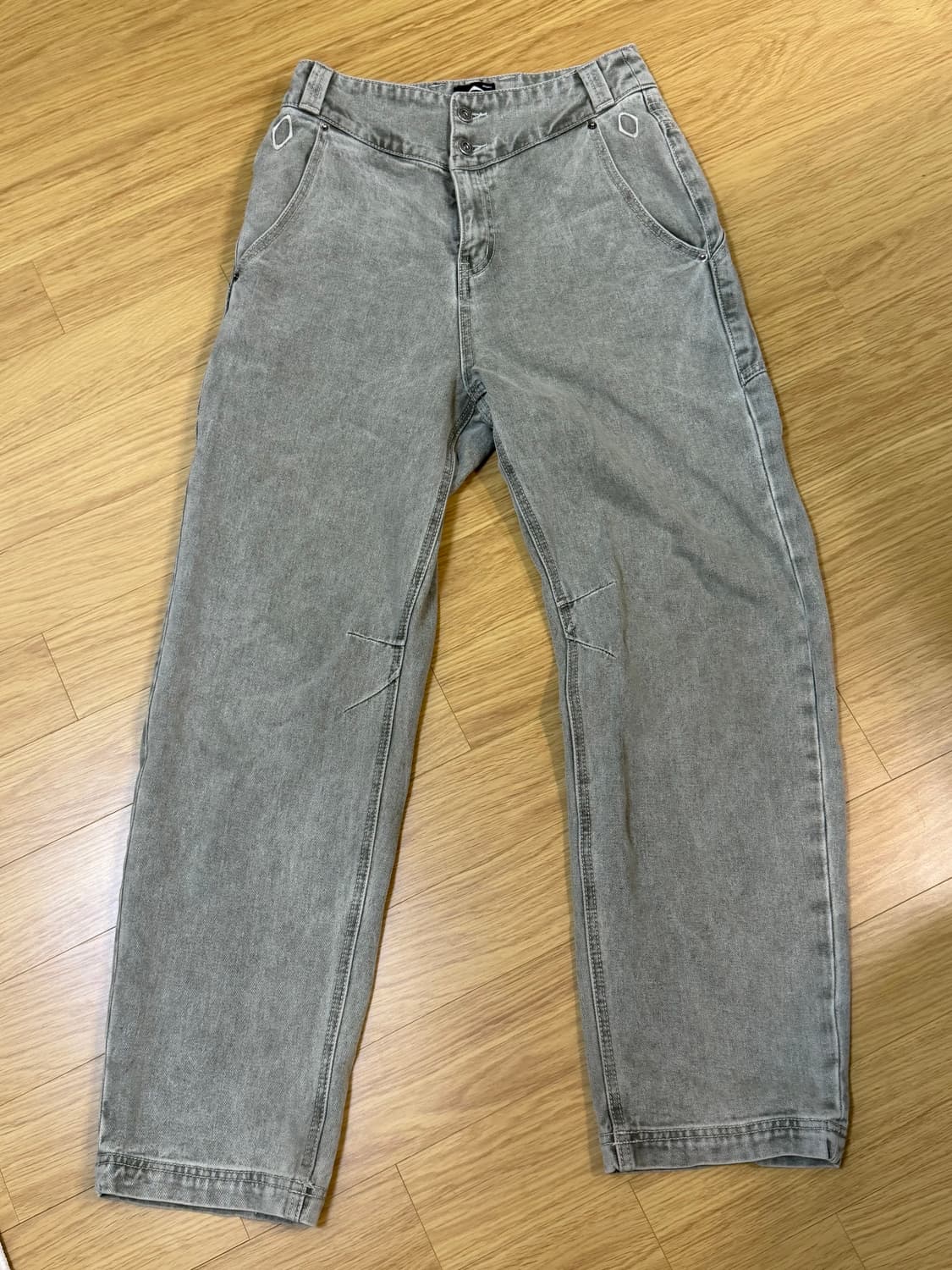 미스치프 워시드 슬라우치 진 블리치드 카키 M 상품이미지2