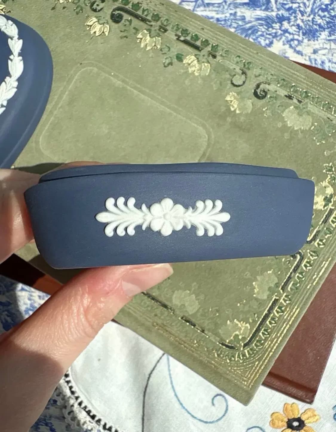 영국 빈티지 웨지우드 제스퍼웨어 네이비 하트 트링킷 상품이미지3