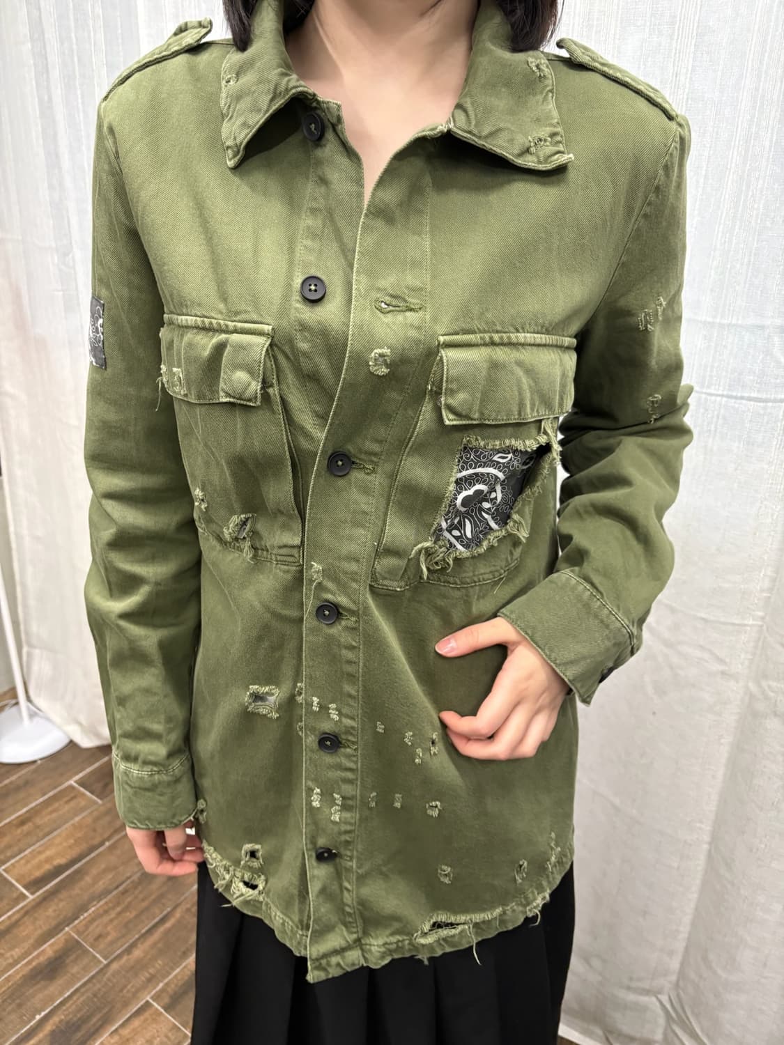 ZARA 자라 건즈앤로지스 빈티지 데미지 셔츠 자켓 상품이미지3