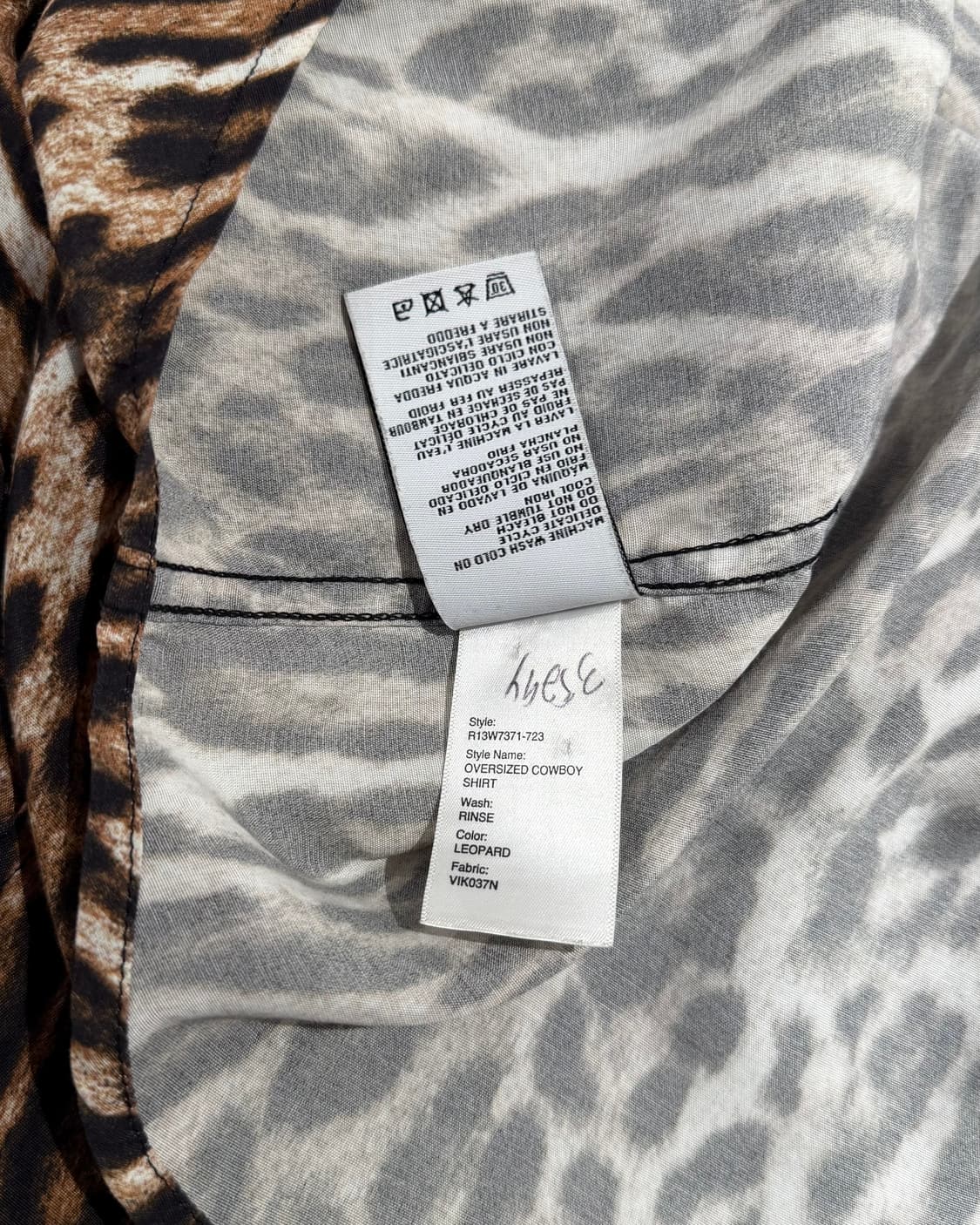 r13 레오파드 프린트 실크 오버사이즈 카우보이 셔츠 상품이미지10