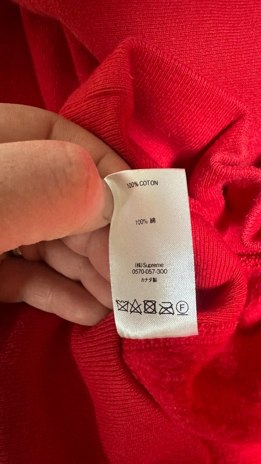 슈프림 후드티 퍼포레이티드 레더  레드 L 상품이미지6