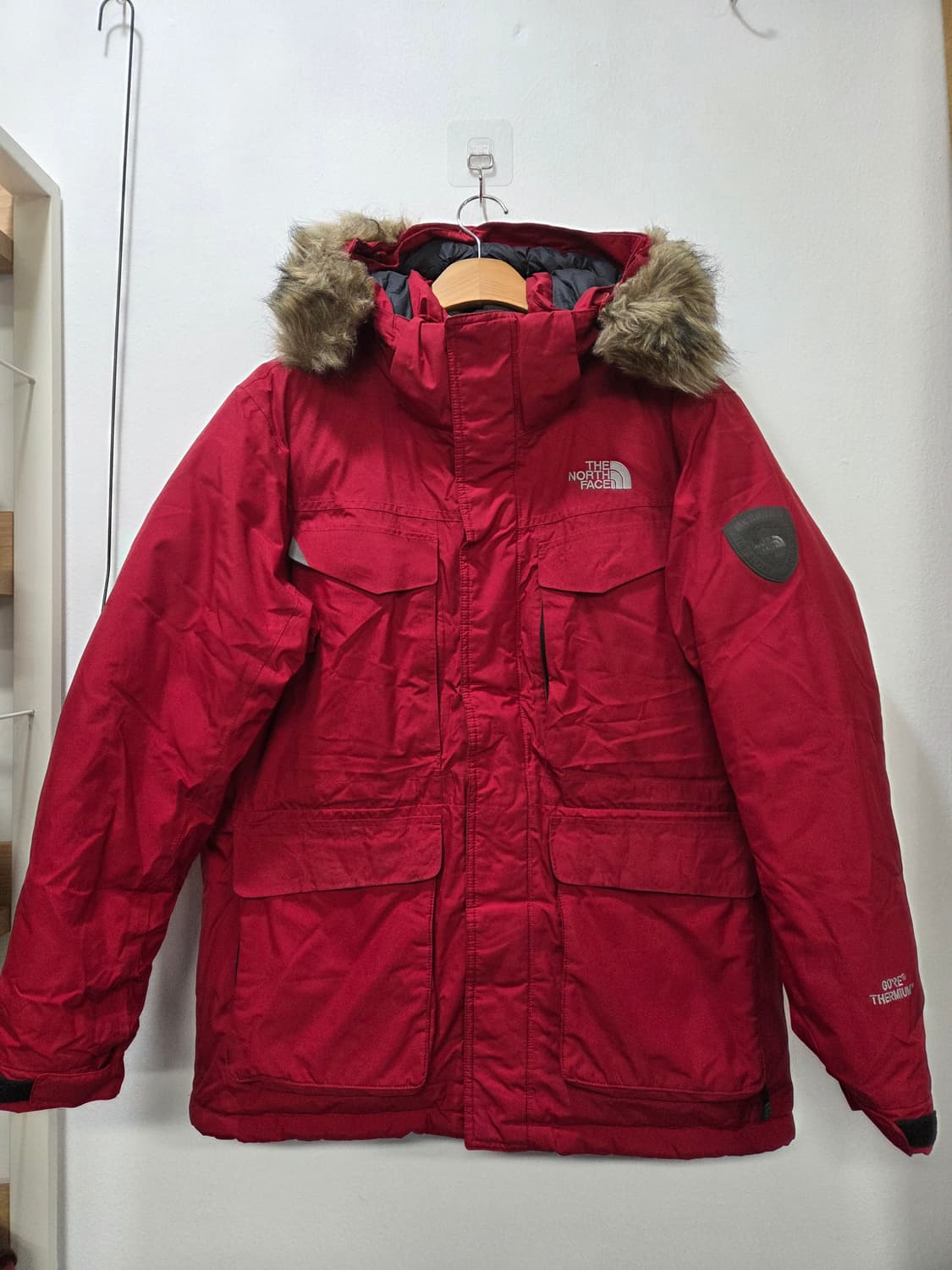 노스페이스 McMURDO 레드 덕다운 패딩 점퍼 100 상품이미지1