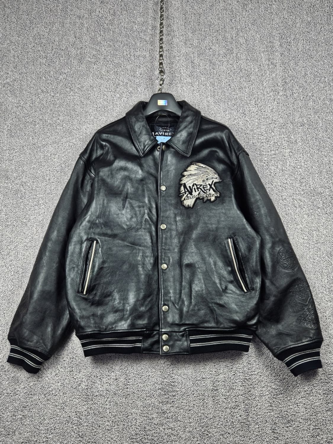 아비렉스 퍼스트 아메리칸 인디언 자수패치 가죽 자켓 (XL)/ 10212 상품이미지2