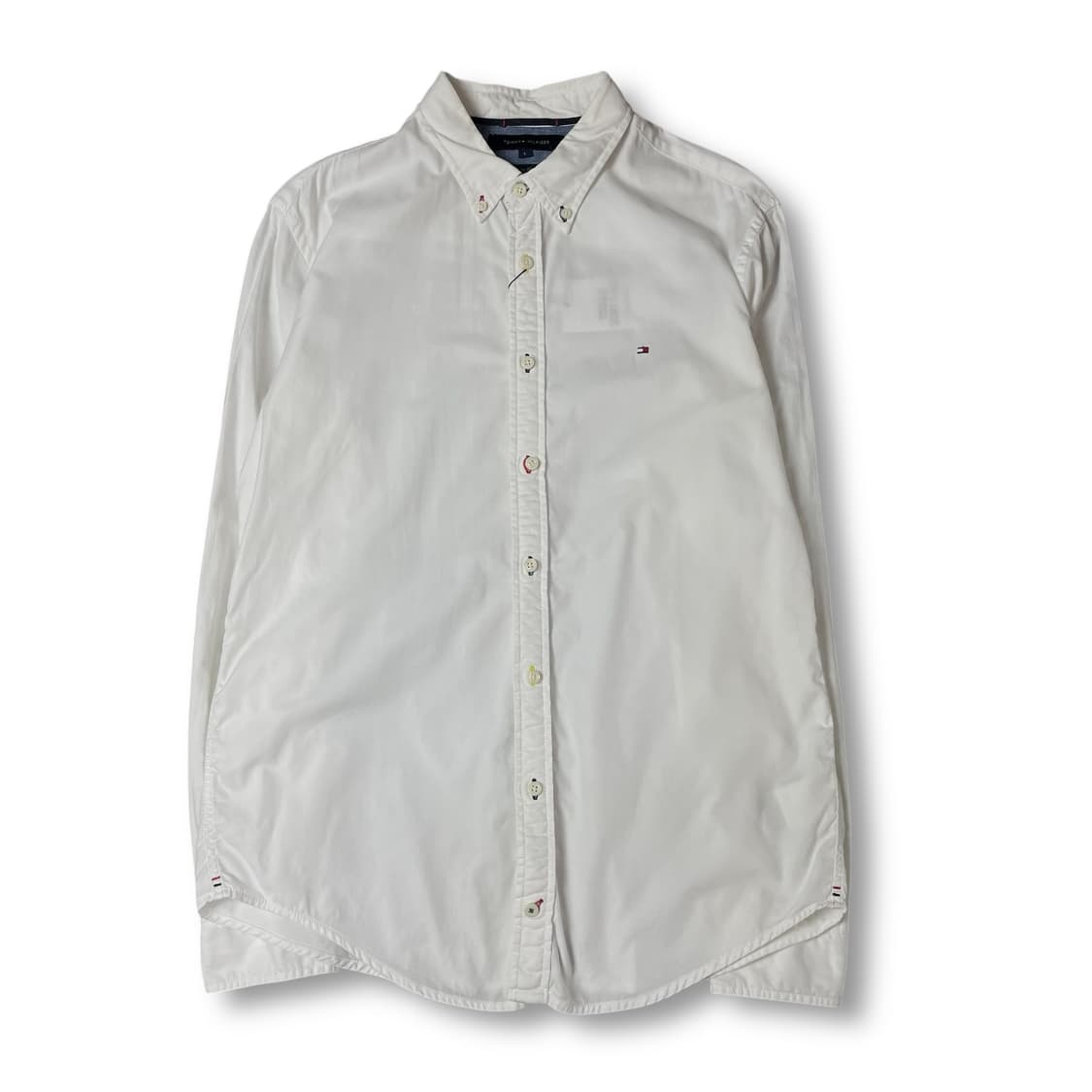 타미힐피거 화이트 미니로고 긴팔 셔츠 슬림핏 L 상품이미지1