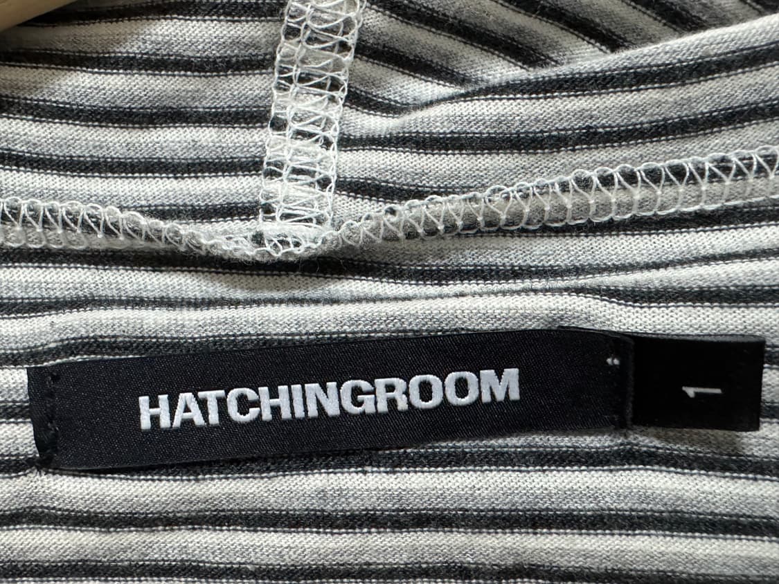 Hatchingroom stripe hoodie grey 상품이미지3