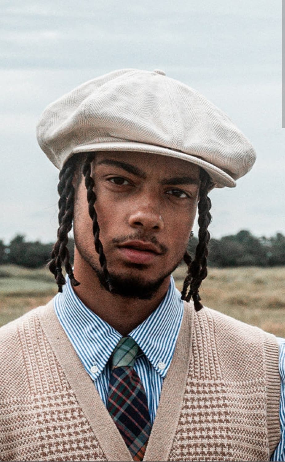 폴로 랄프로렌 × trendy golf 리넨 블렌드 헤링본  캡 상품이미지1