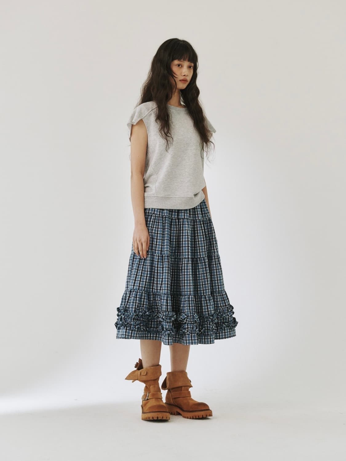 PLZPROJECT MIDDLE FRILL SKIRT 상품이미지2