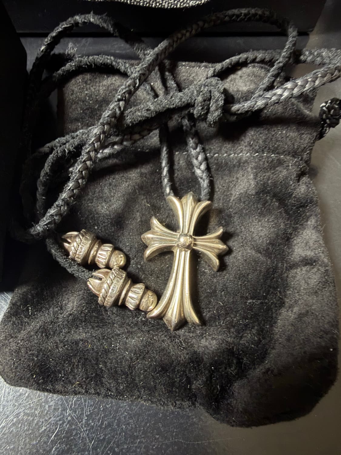 크롬하츠 CH 크로스 펜던트 가죽 목걸이 레더 펜던트 상품이미지2