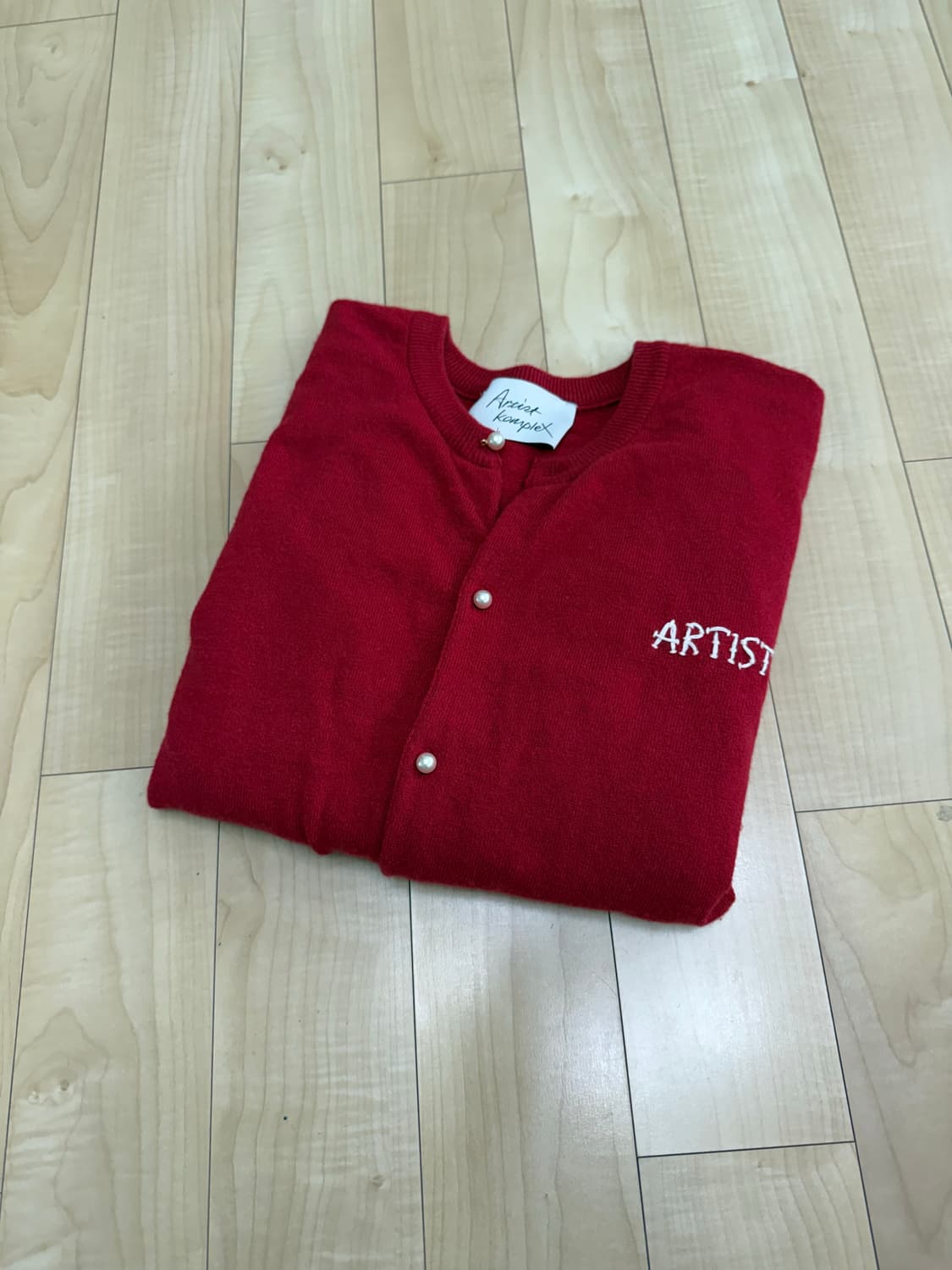 아티스트컴플렉스 가디건 레드 상품이미지1