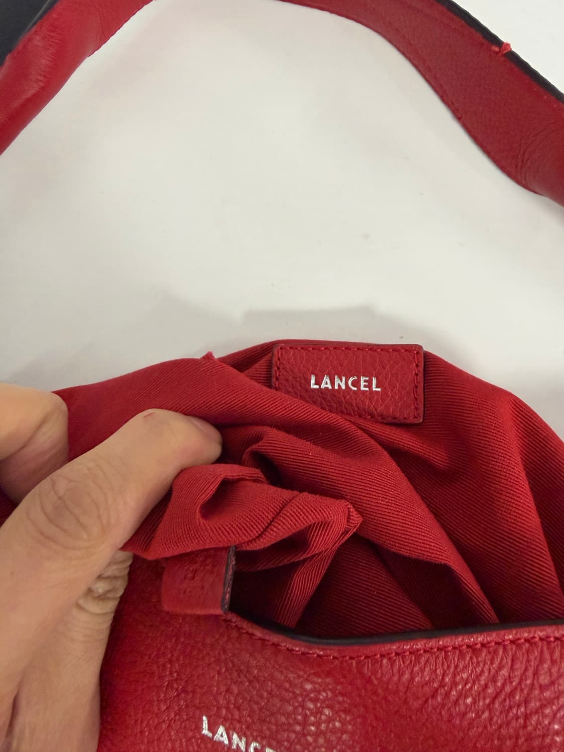 정품) LANCEL 란셀 가죽 숄더백 레드  상품이미지8