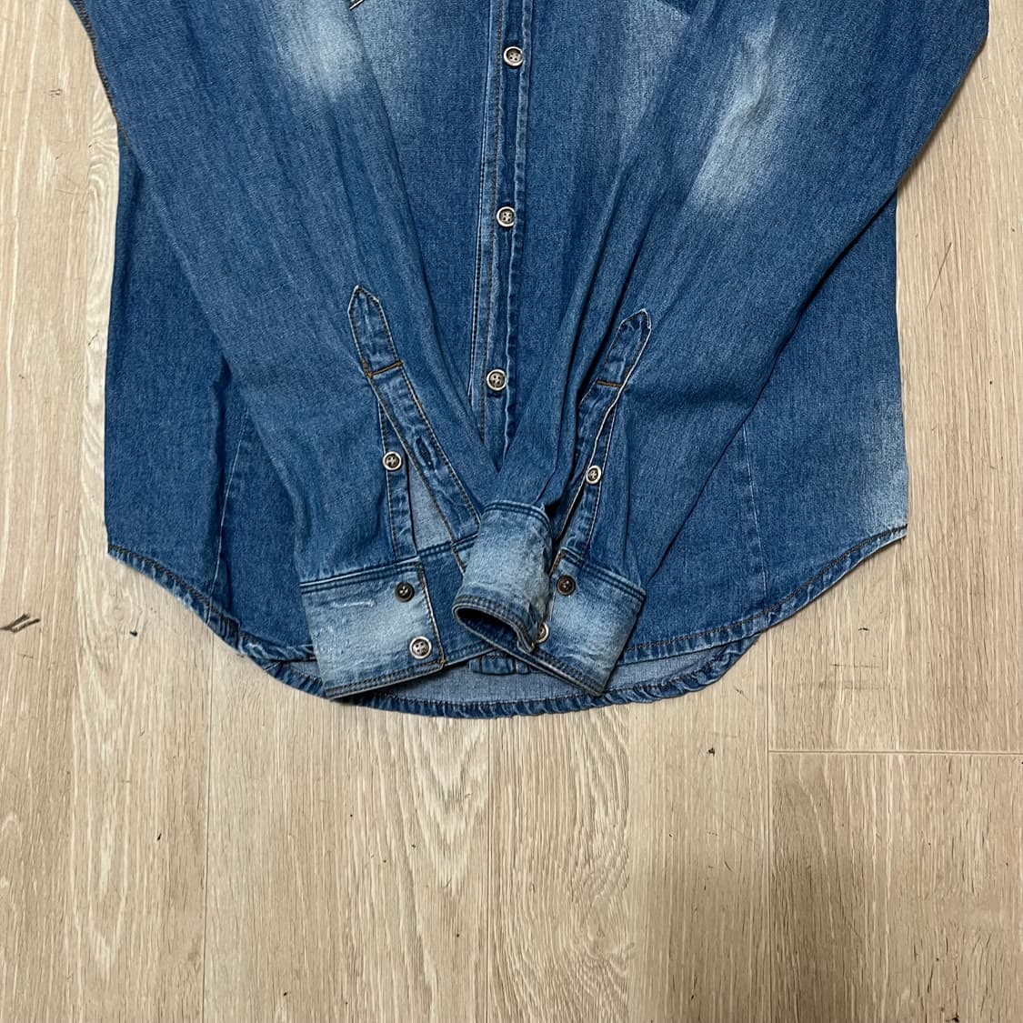 자라 ZARA MAN 슬림 핏 데님 셔츠 S(90) 상품이미지8