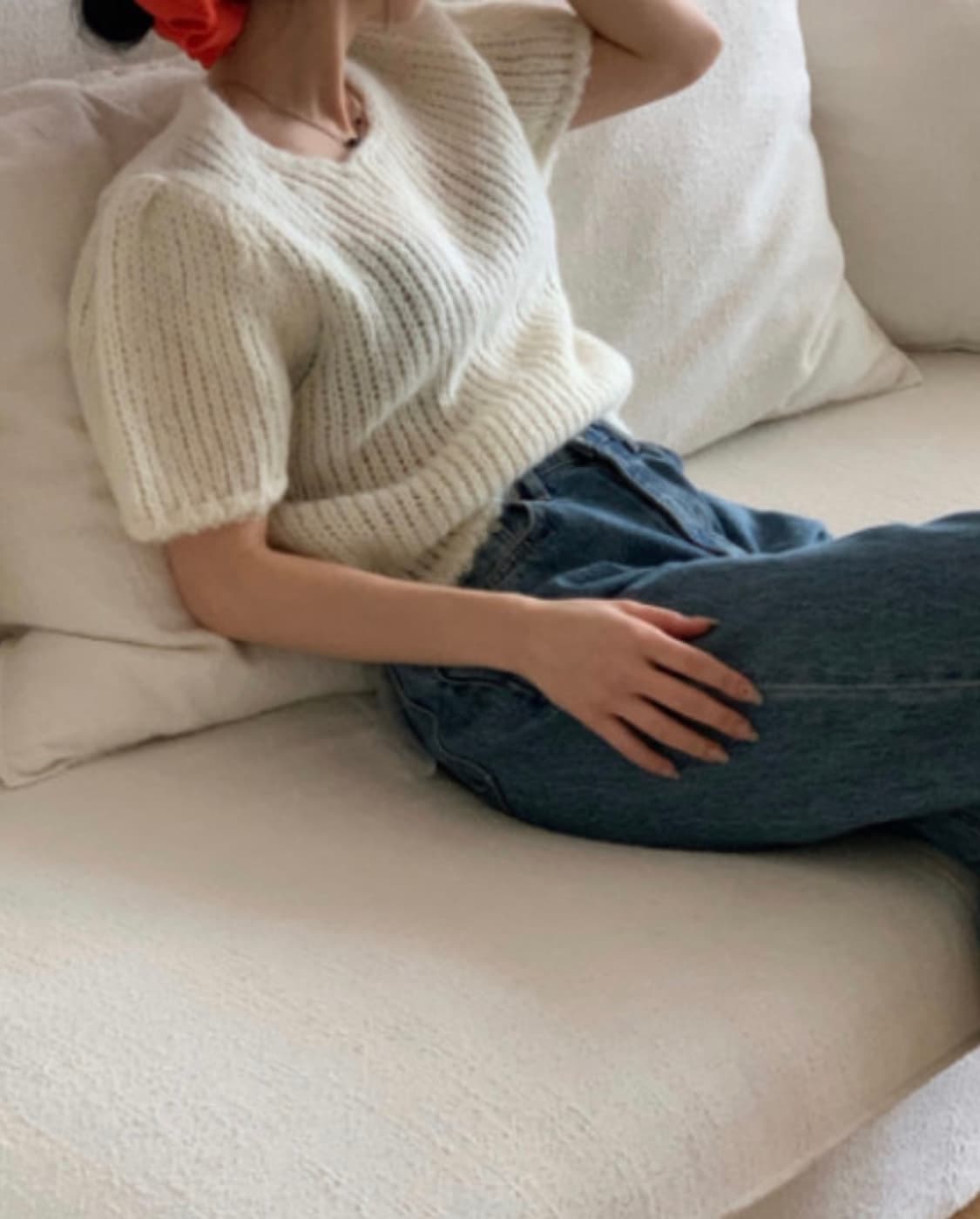 새상품 위드아웃썸머 헤더 니트 상품이미지1