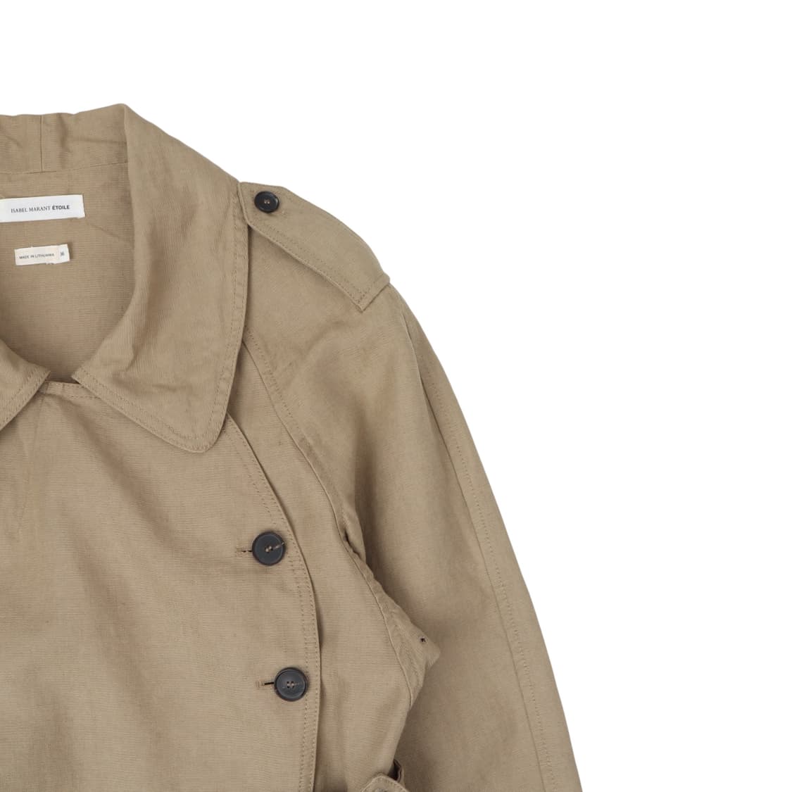 이자벨마랑 린넨 베이지 더블 트렌치 코트 상품이미지3
