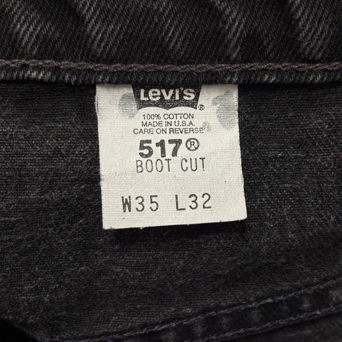 90s 빈티지 리바이스 517 블랙 허리43.5cm 상품이미지8