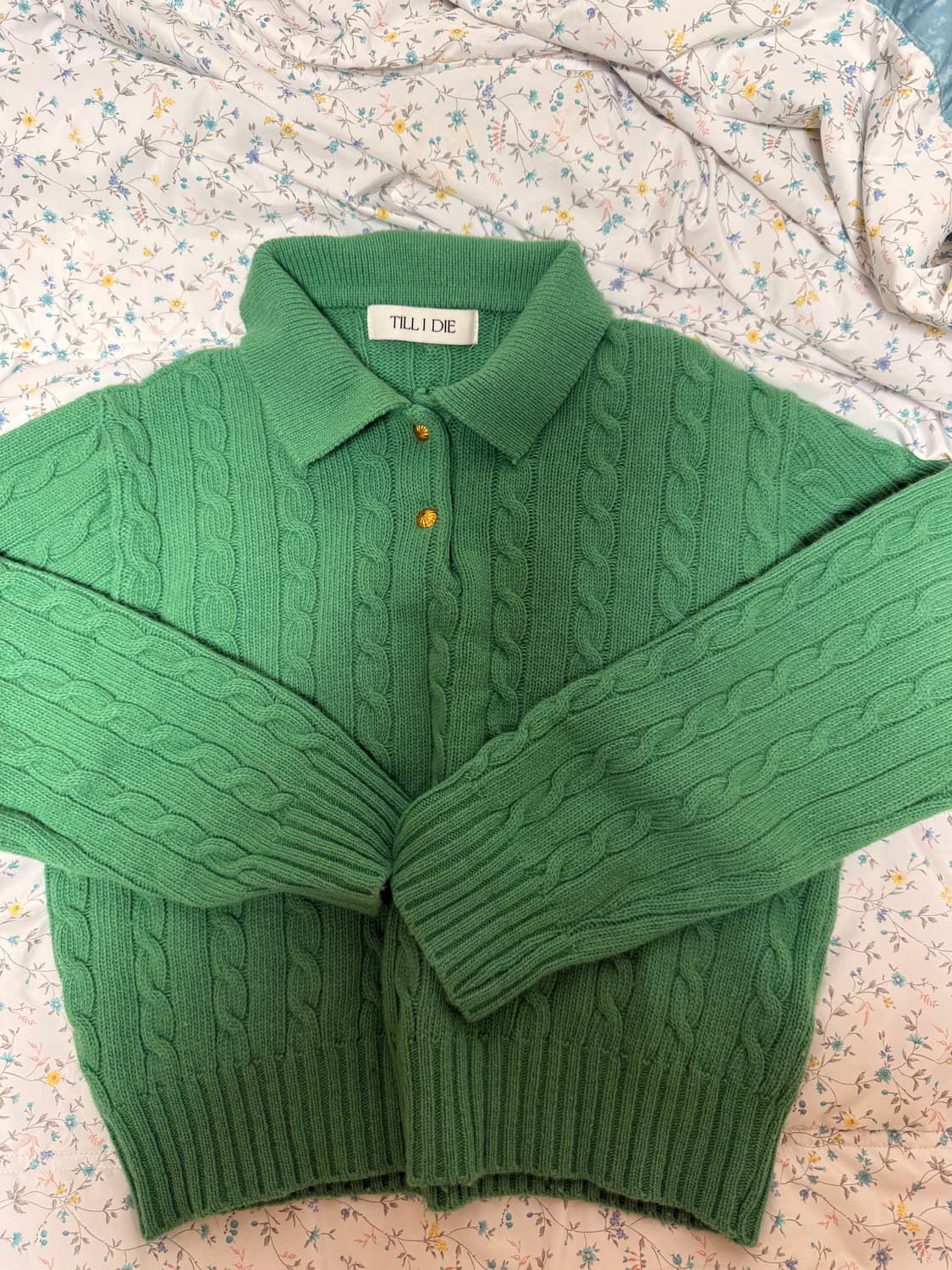 틸아이다이 케이블 니트 그린 상품이미지3