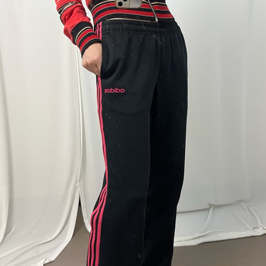 Adidas black & pink track pants 상품이미지4