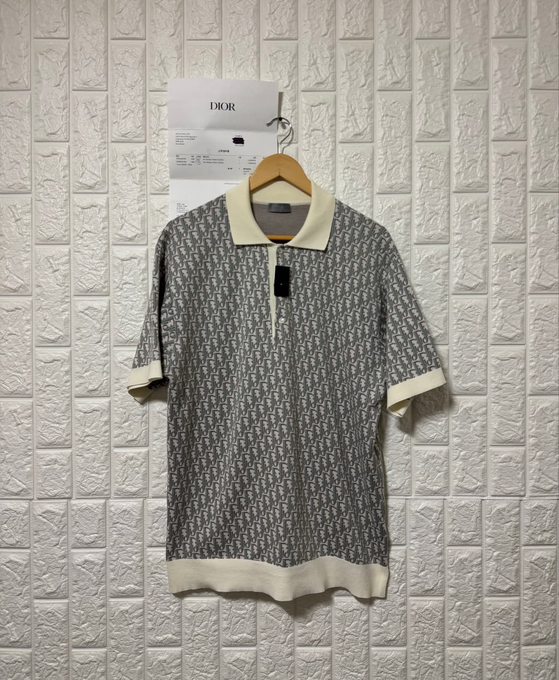 [S] 디올 오블리크 자카드 니트 카라티 폴로티 상품이미지1