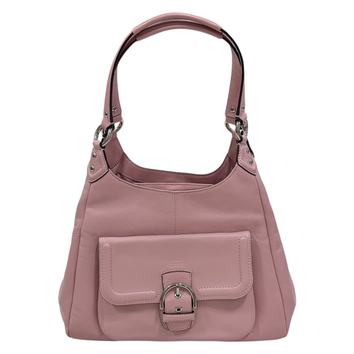 코치 빈티지 핑크 레더 버클 숄더백 호보백 Y2K 가방 상품이미지3