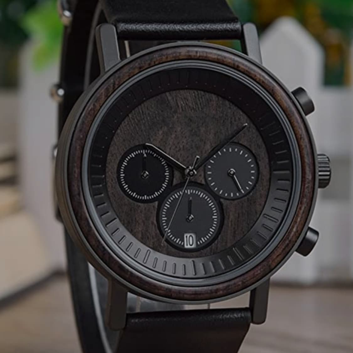 # 수제작 에보니나무 우드 핸드메이드 크로노시계 급처 상품이미지1