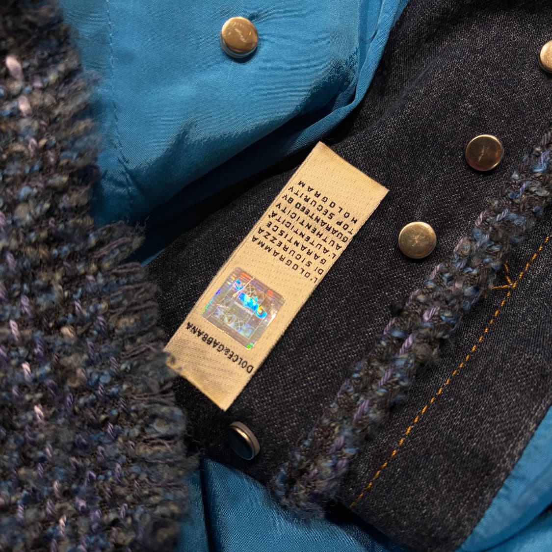 [S] D&G 돌체앤가바나 빈티지 트위드 데님 청자켓 D72 상품이미지8