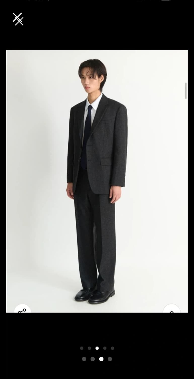 넌블랭크 울 플란넬 오버핏 셋업수트 다크그레이 M사이즈  판매합니다! 상품이미지2