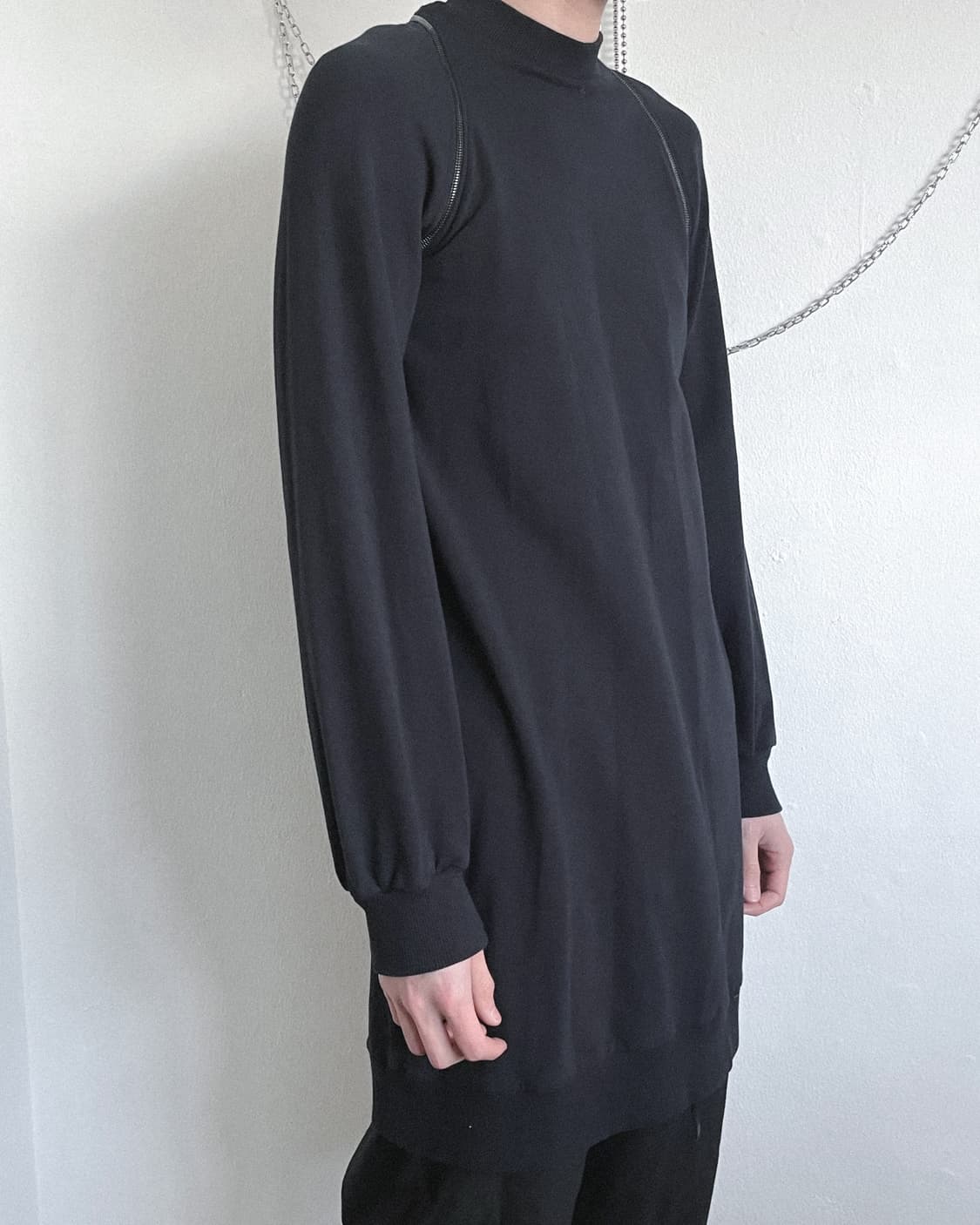 노스트라산티시마 지퍼 하이넥 레이어드 롱슬리브 상품이미지2