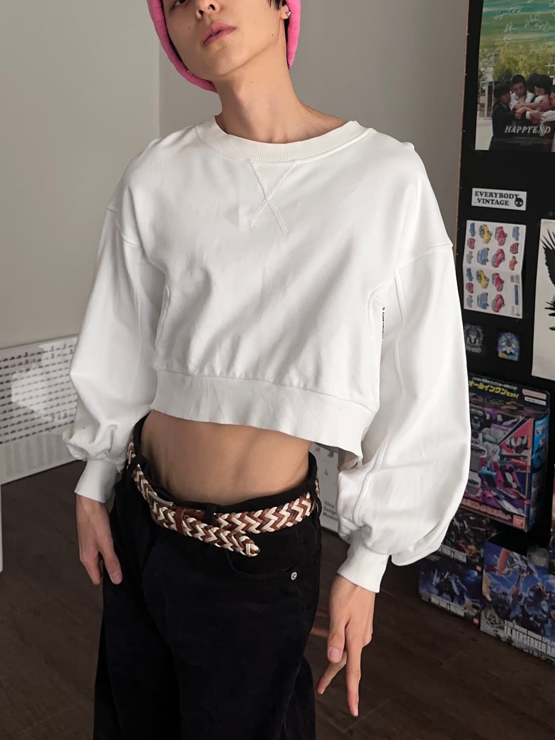 Diesel 리버스 크롭 스웻 셔츠 상품이미지3