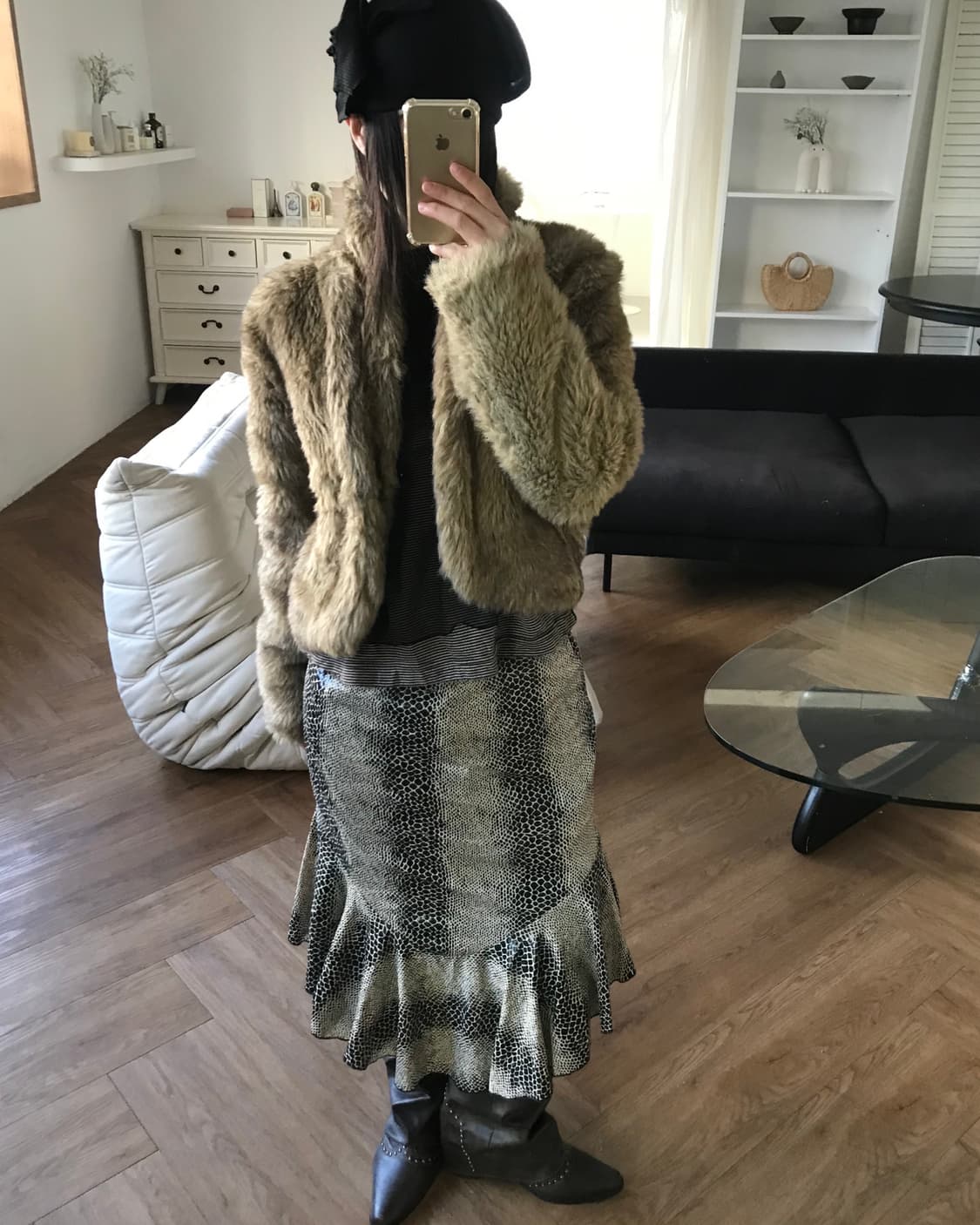 vintage brown fur jacket 상품이미지4