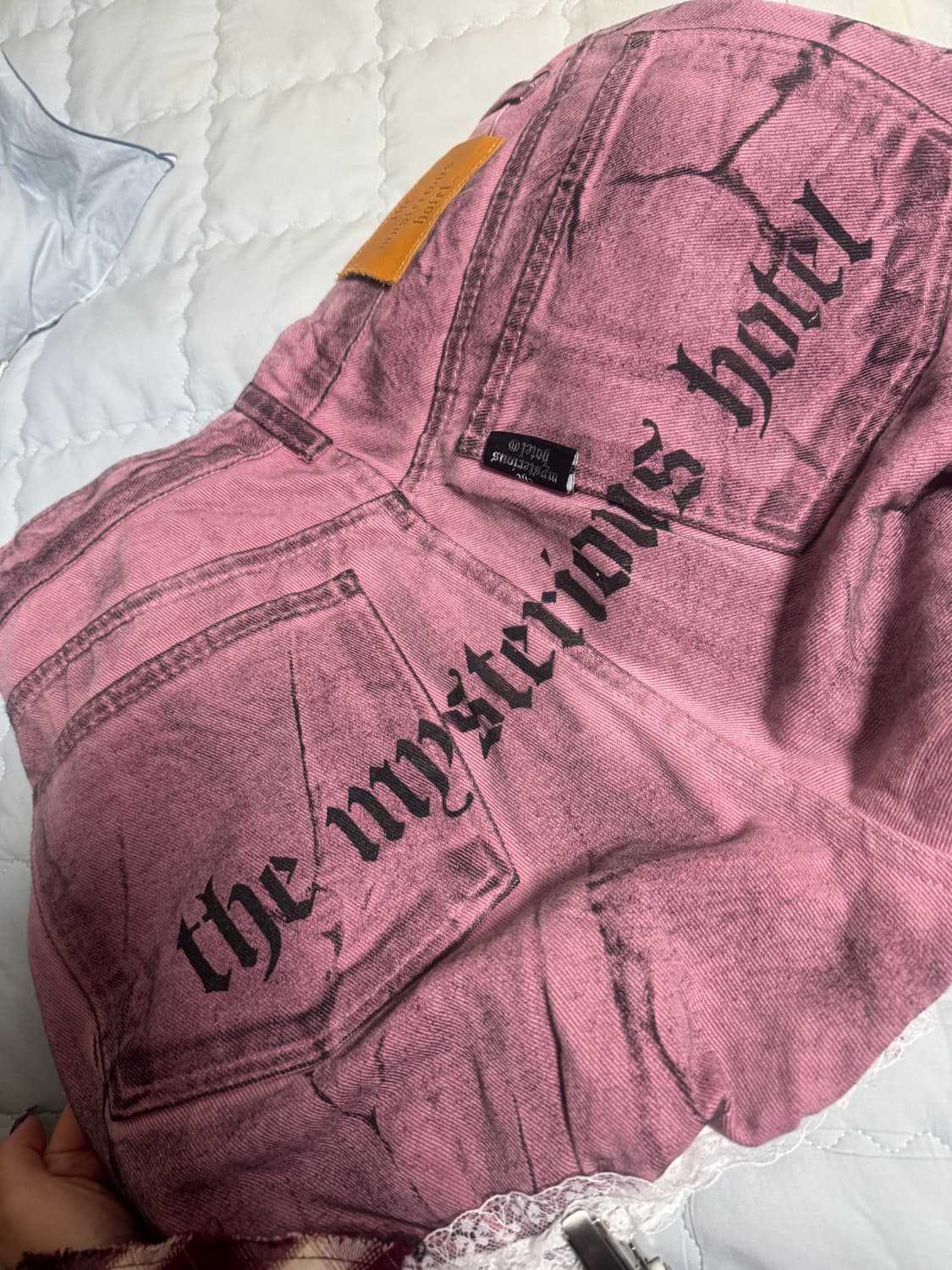 더미스테리어스호텔 핑크크랙가터벨트 팬츠 상품이미지3