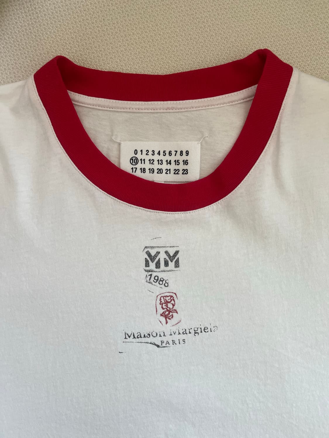 남성 마르지엘라 티셔츠 L사이즈 (레드) 상품이미지1