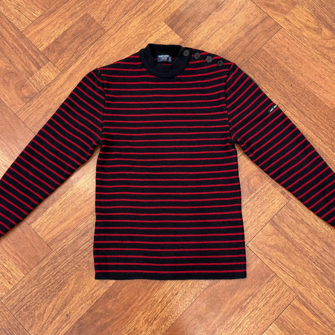 여성용 M~L 세인트제임스 피셔맨 스트라이프 울 니트  상품이미지2