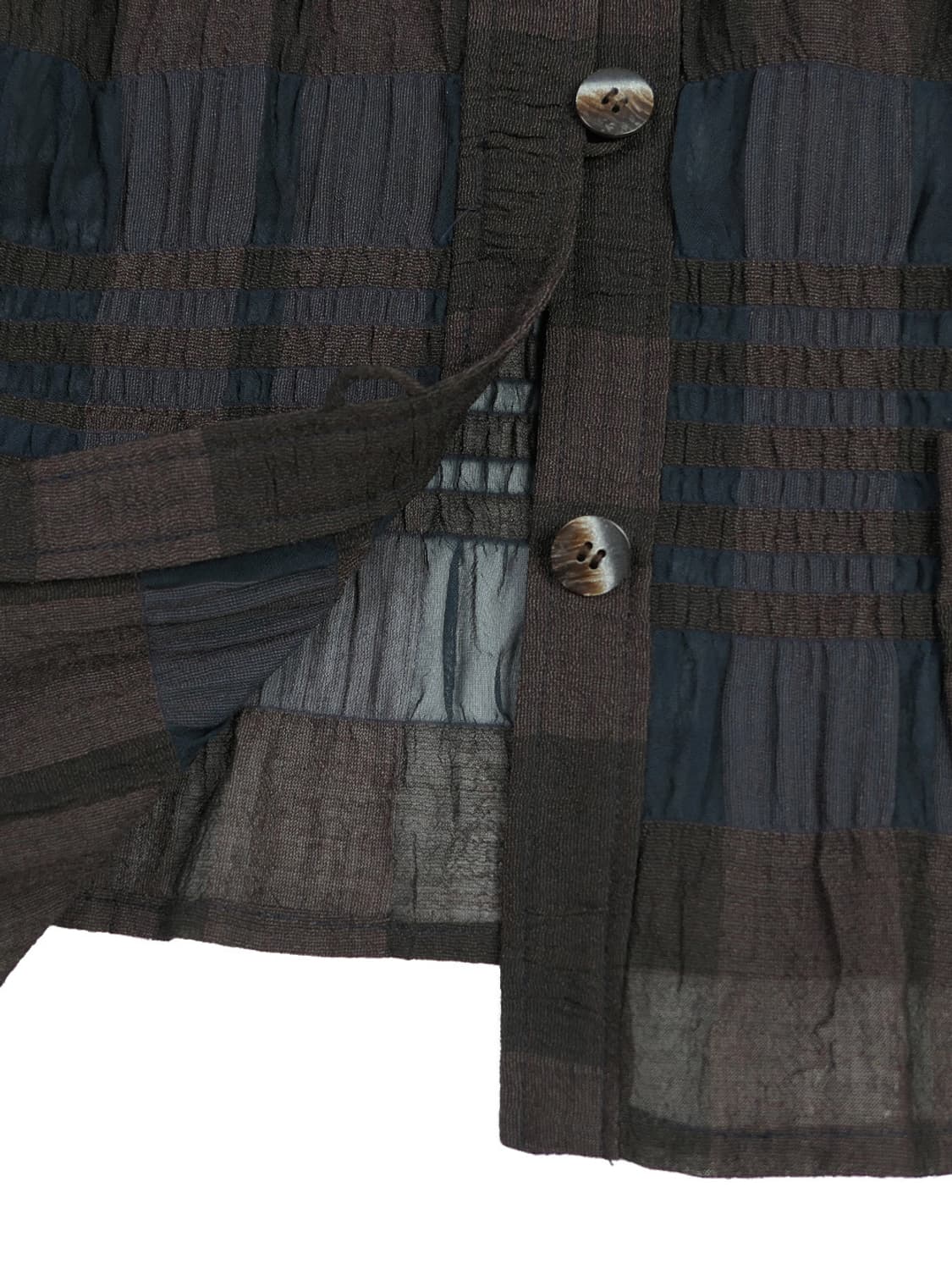 Soen sheer pleated check shirt blouse 해 상품이미지4