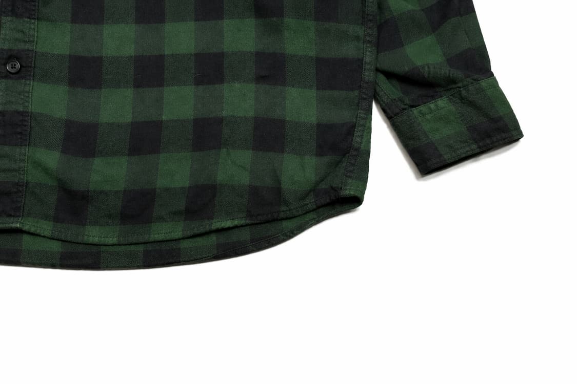 JPN 일본 빈티지 클래식 워크웨어 유니클로 그린 플란넬 체크 셔츠 XL 상품이미지6