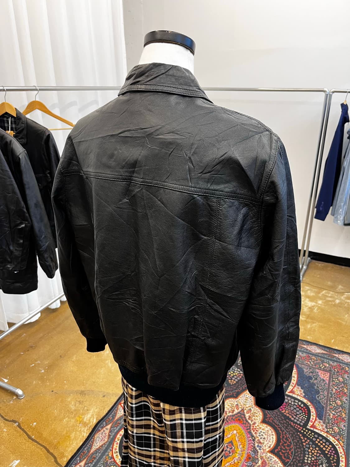 Excellent Fashion 소가죽 블루종 자켓 상품이미지5