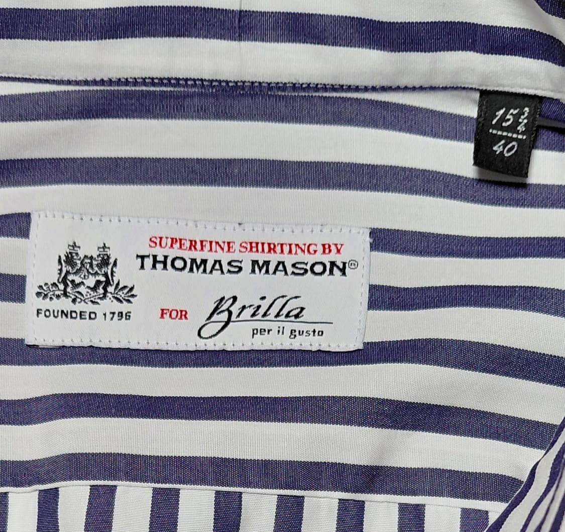 할인! 브릴라 퍼 일 구스토 x 토마스 메이슨 스트라이프 셔츠 (40) 상품이미지4