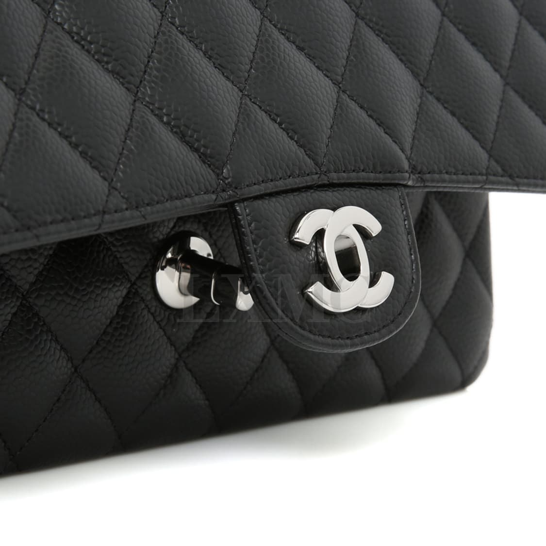샤넬 클래식 캐비어 미듐 블랙 은장 체인백 A01112 상품이미지8