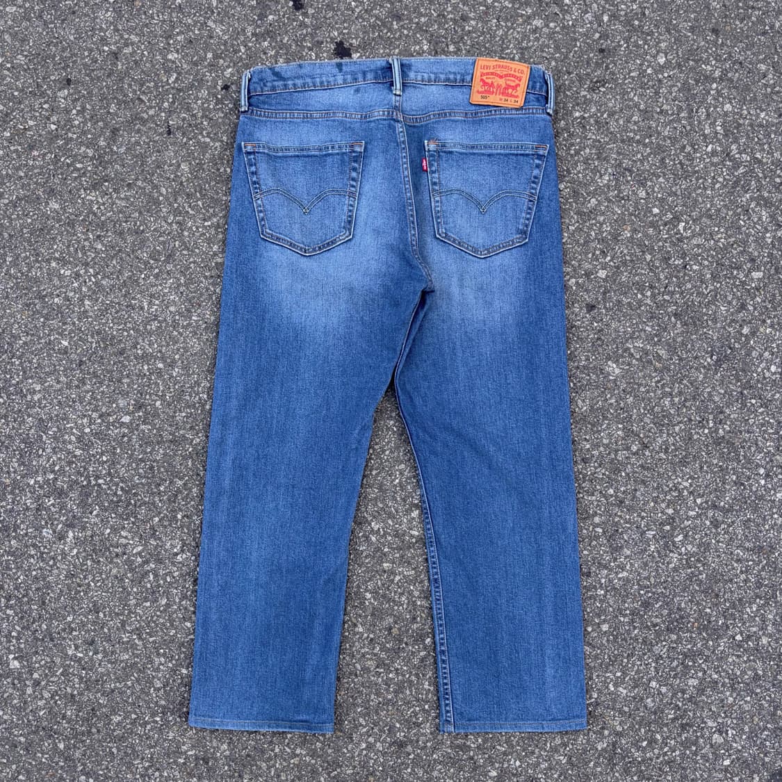 리바이스 505 레귤러 중청 데님 (34)    상품이미지1