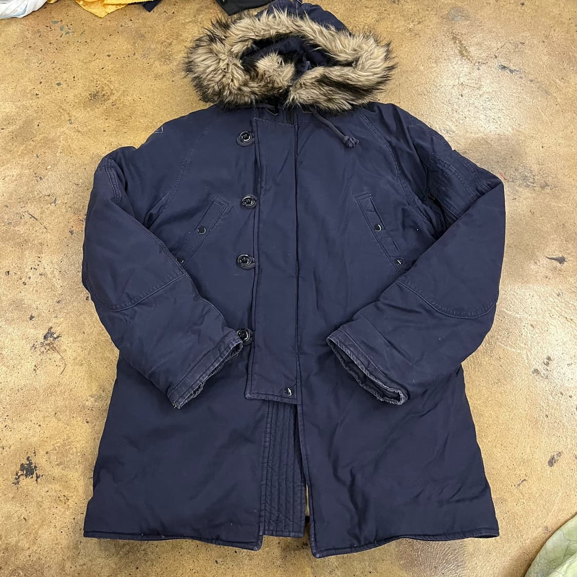 [정품/S] 폴로 데님앤서플라이 네이비 후드 퍼 야상 점퍼 b14 상품이미지2