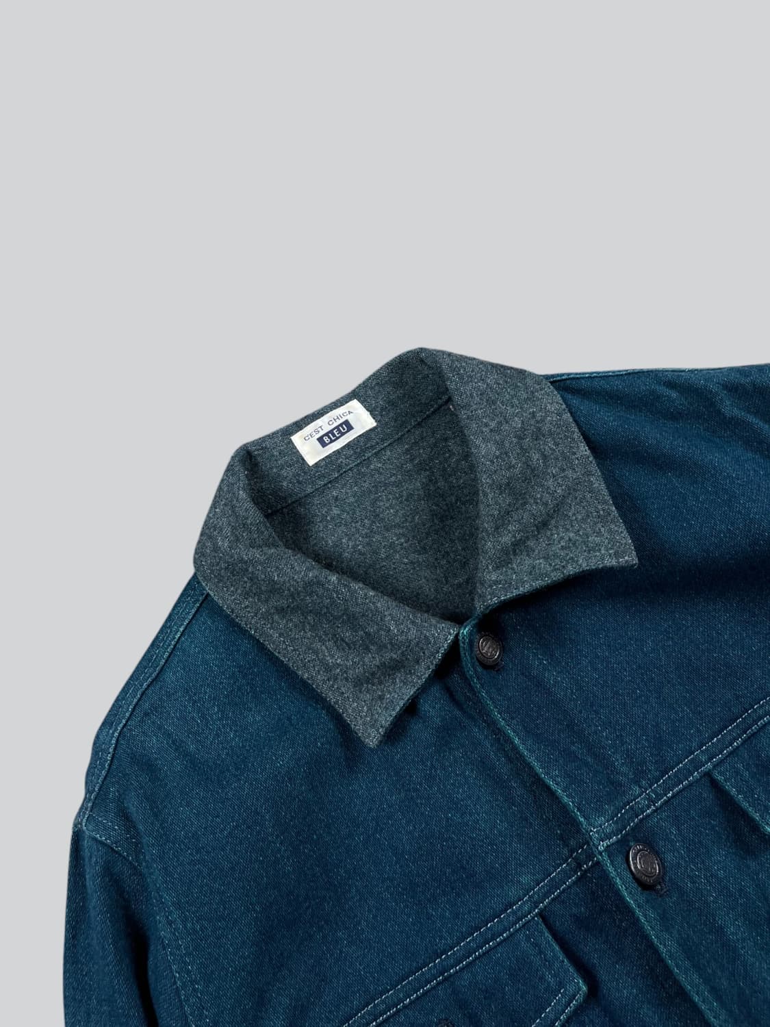 Vintage 블루 워시드 코튼 자켓  상품이미지2