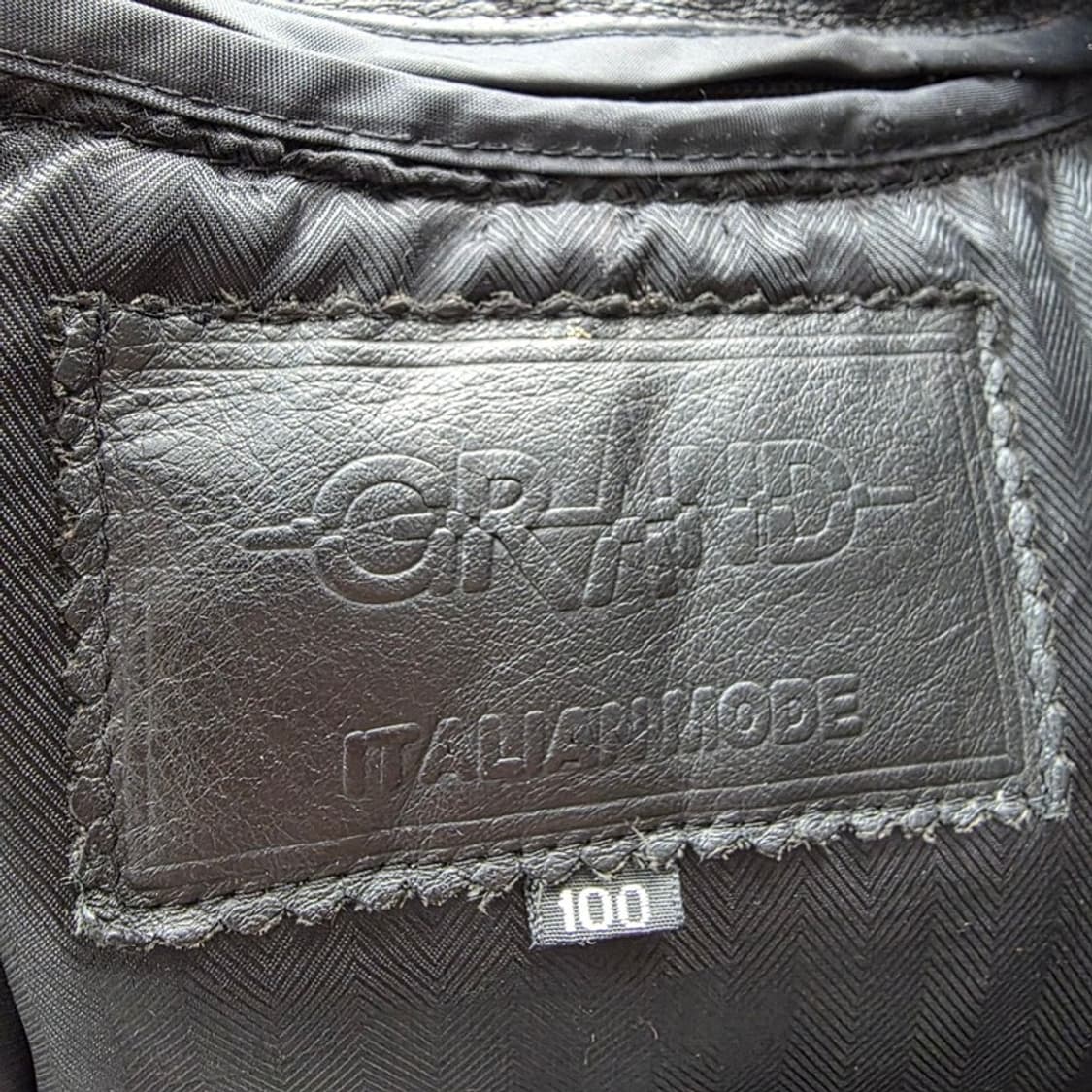 GRAND 빈티지 리얼 소가죽 미니멀 블루종 자켓 L 상품이미지5