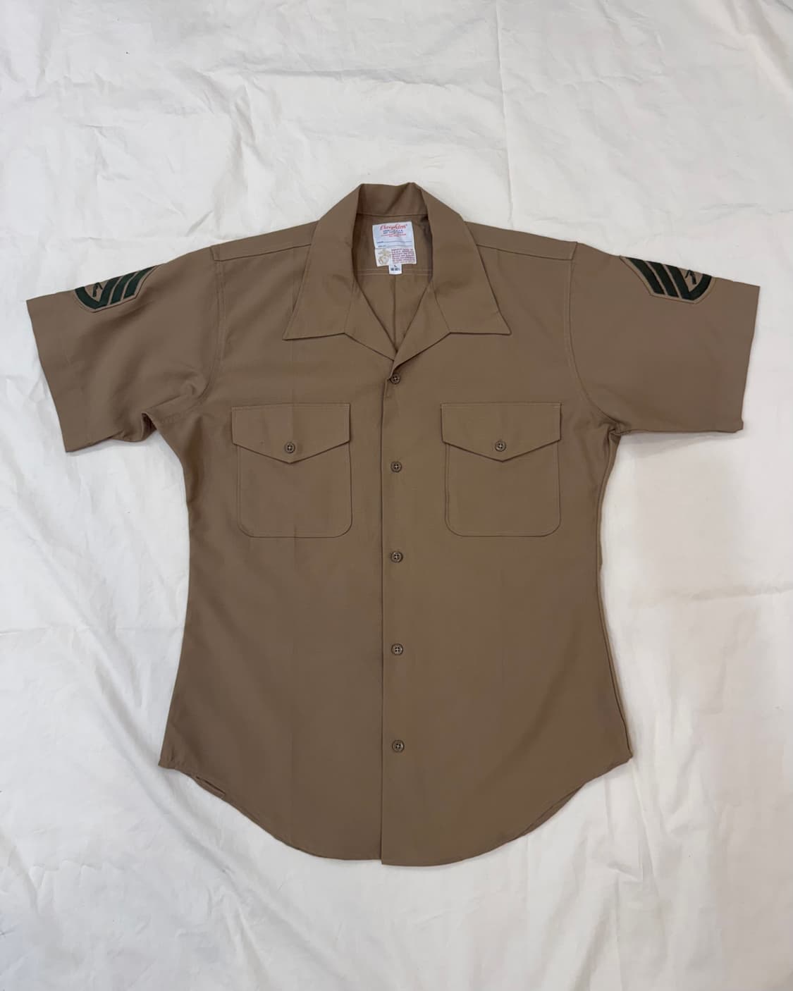 70s U.S.M.C. Military  카키 반팔 셔츠 상품이미지1