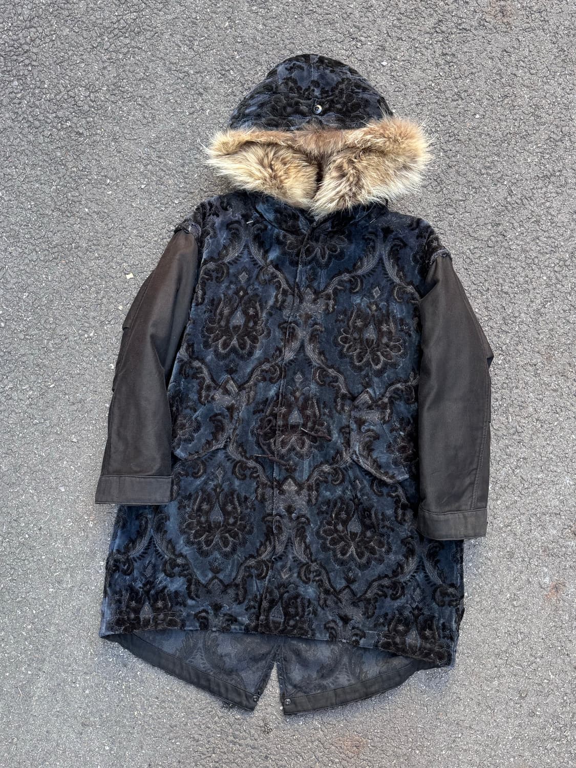 미하라야스히로 페이즐리 퍼후드 피쉬테일 파카  상품이미지2