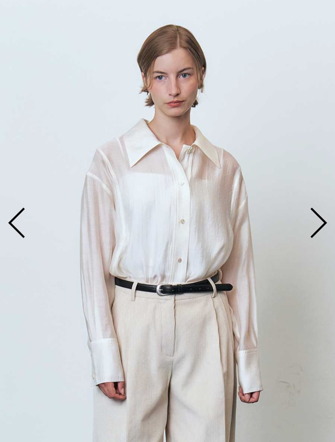 새상품) 모한 mohan 암홀 스티치 루즈핏 셔츠 블라우스 아이보리 M 상품이미지4