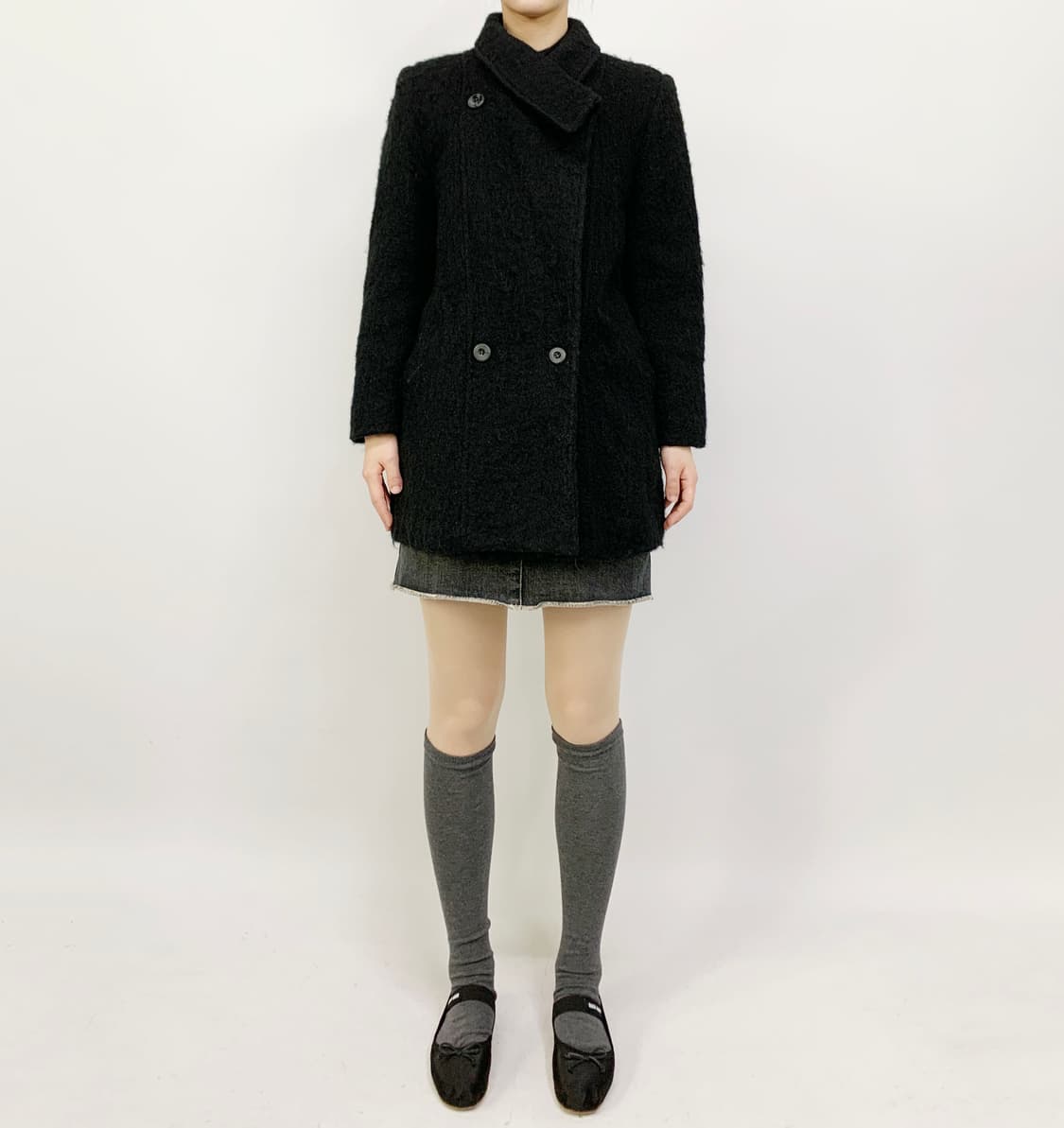 90's SEGGETTO 모헤어 울 코트 상품이미지2