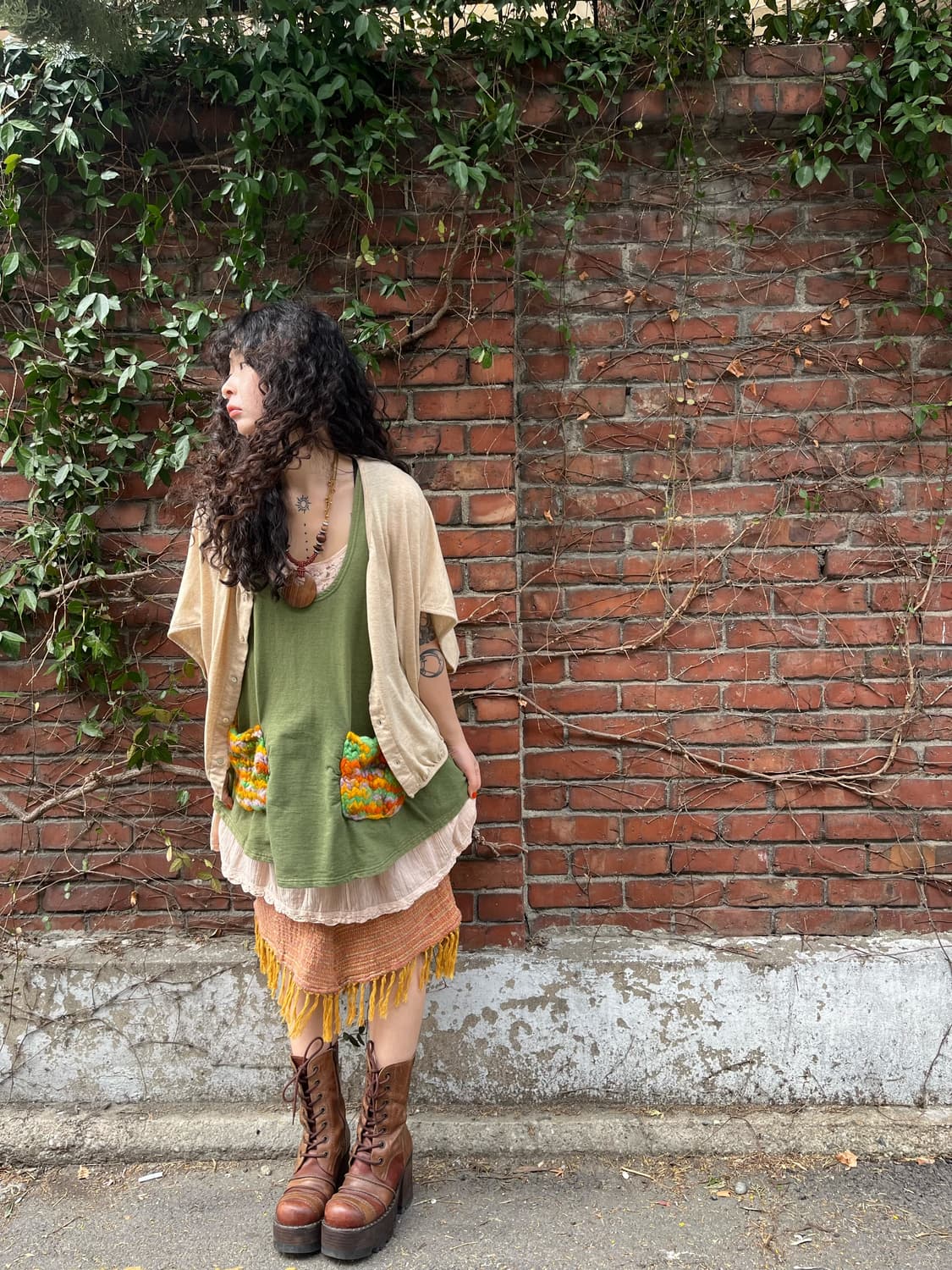 TITICACA 오트밀 면 볼레로 가디건 상품이미지1