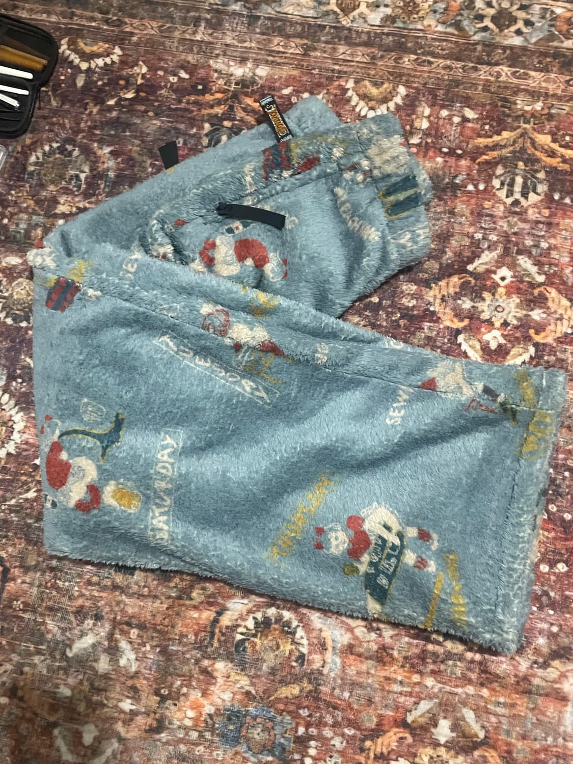 KAPITAL 캐피탈 컨트리 캘린더 패턴 플리스 이지 스트레이트 팬츠 상품이미지4