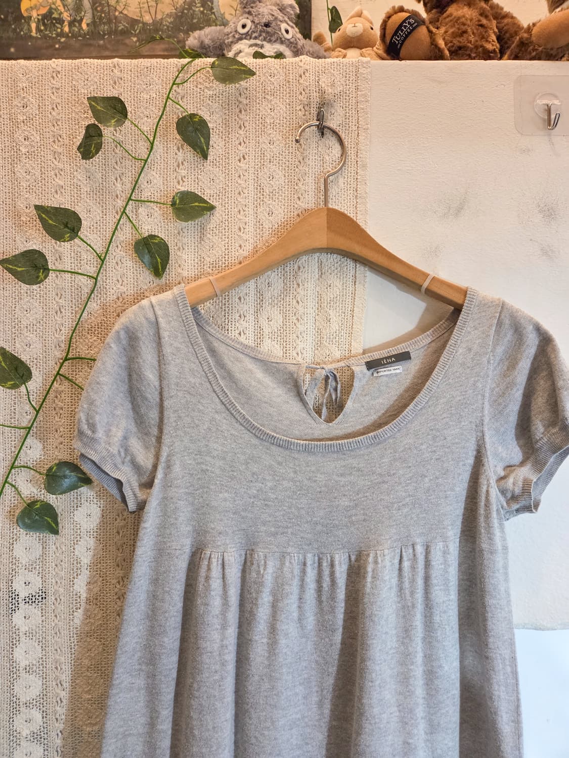 그레이 반팔 니트 원피스 상품이미지2